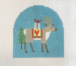 Reindeer with Heart blanket 13ct