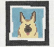 Dog with Blue Background