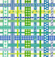 Woven Ribbons - Blues and Green
