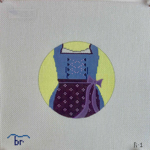 Round -Dirndl (plum/blue)