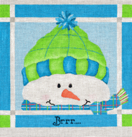 Snowman: "Brrr..." Green & Blue Snowman