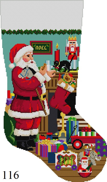 Stocking - Santa's Milk And Cookies