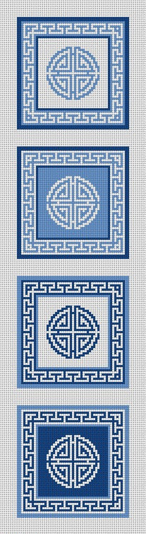 Coaster Set - Blue and White Symbols