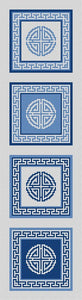 Coaster Set - Blue and White Symbols