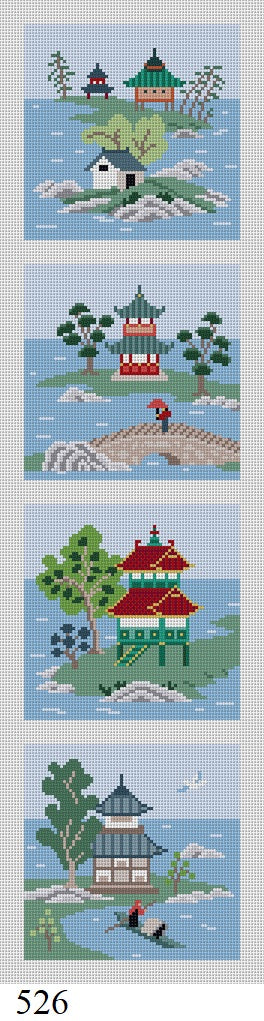 Coaster Set - Asian Islands, Color
