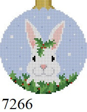 Ornament - White Rabbit In Holly