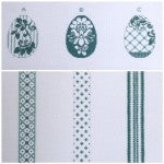 Eggs: Sabrina's 3 Egg Omelette - green & ivory Damask