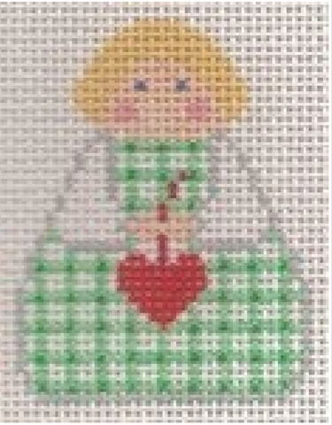 Angel: Green Plaid with Red Heart