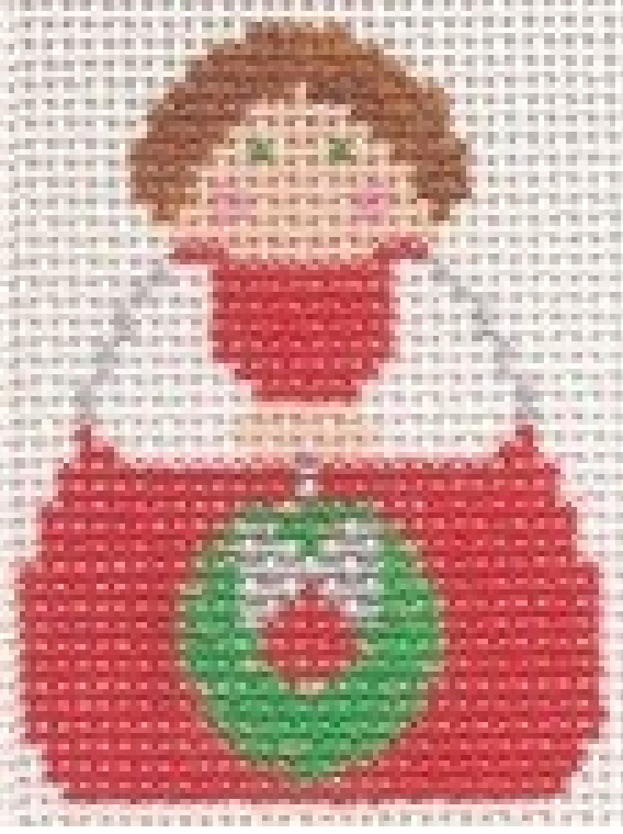 Angel: Red Angel with Green Wreath
