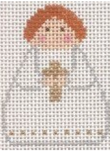 Angel: White Angel with Gold Cross