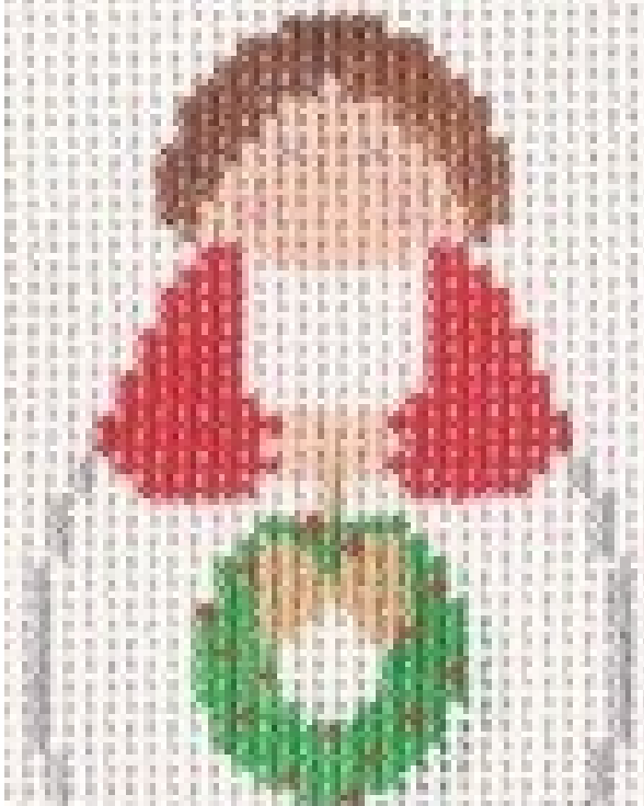 Angel: White and Red Angel with Wreath