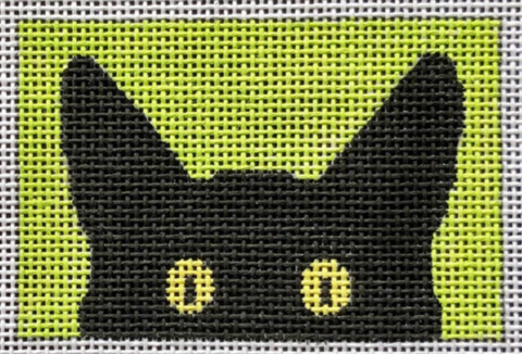 Cats: Peeky Kitty - 2x3 Luggage Tag Lime Background