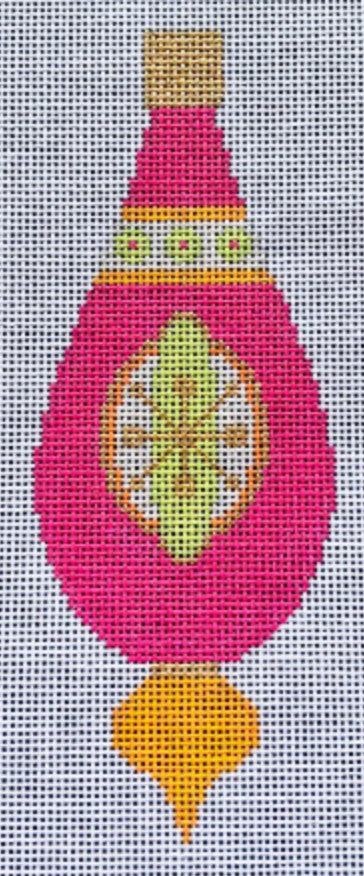 Christmas: Brilliant Baubles Ornament - Pink/Orange Teardrop