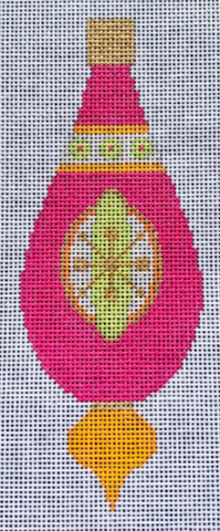 Christmas: Brilliant Baubles Ornament - Pink/Orange Teardrop