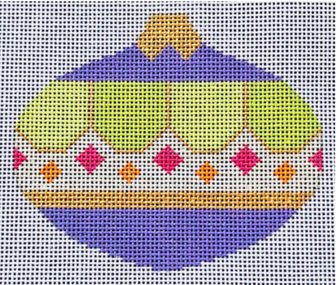 Christmas: Brilliant Baubles Ornament - Purple with Green Ball