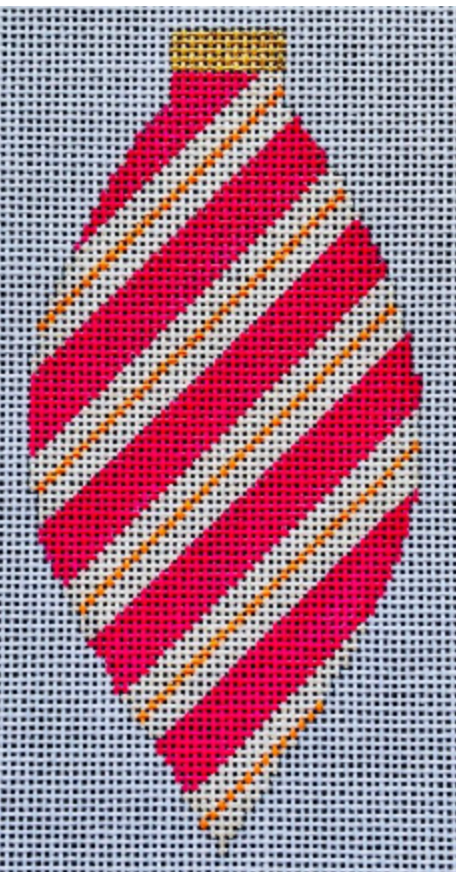 Christmas: Brilliant Baubles Ornament - Red Stripe Teardrop