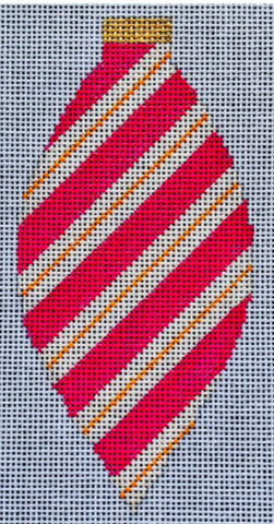 Christmas: Brilliant Baubles Ornament - Red Stripe Teardrop