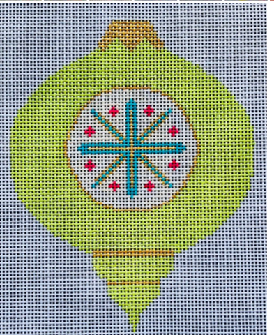 Christmas: Brilliant Baubles Ornament - Green with Teal Ball