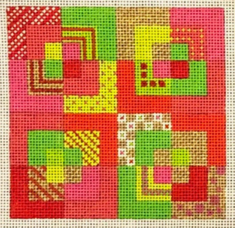 Geometric: Christmas Colors Puzzle Ornament