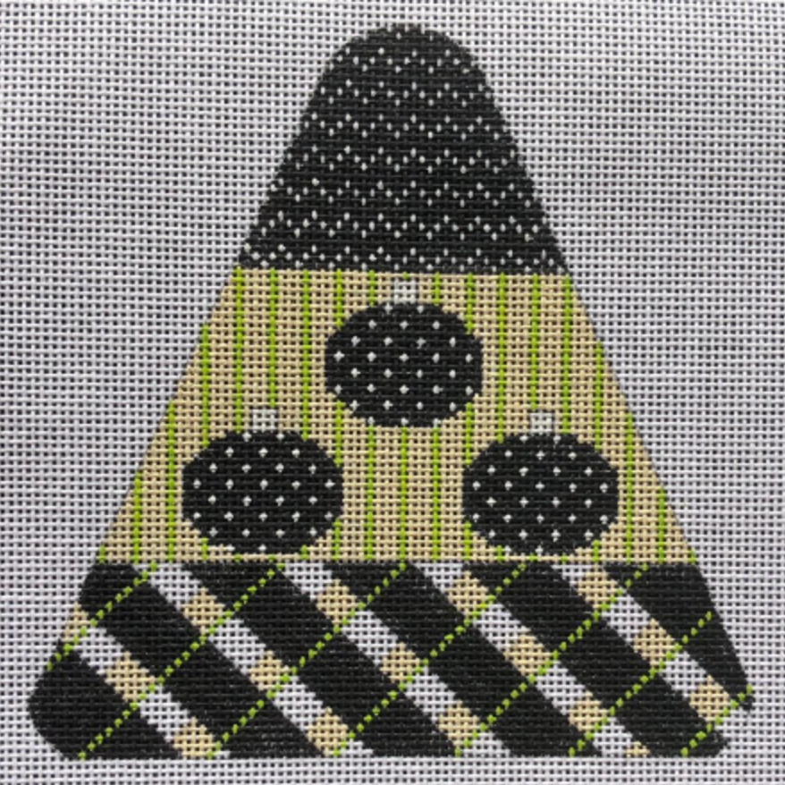 Halloween: Candy Corn - Dots & Stripes, B & W version