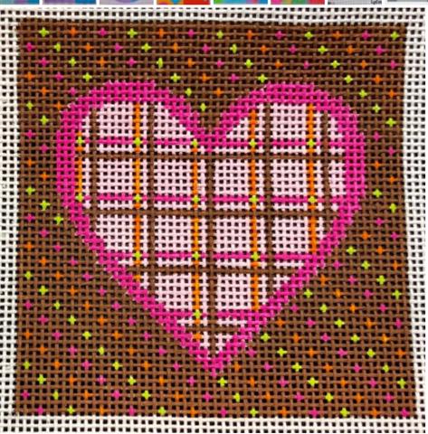 Heart: Pink Plaid Heart Ornament