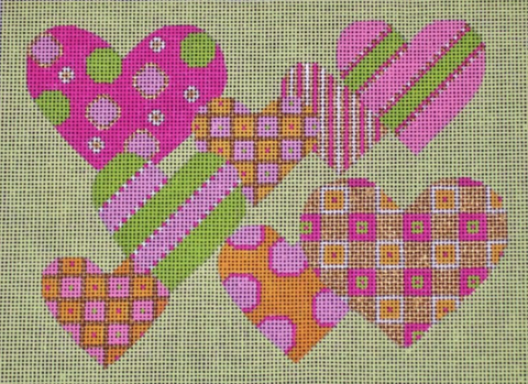 Heart: Pattern Hearts - Pink & Green