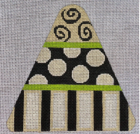 Halloween: Candy Corn - Dots & Stripes, B & W version