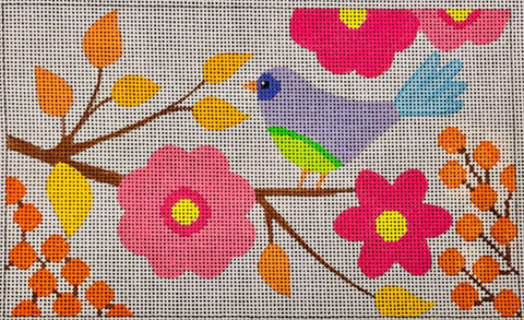 Nature: Birds & Blooms - purse/clutch bag - violet bird