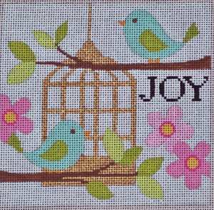 Nature: "Joy" Birds/Birdcage box topper 13 count 33