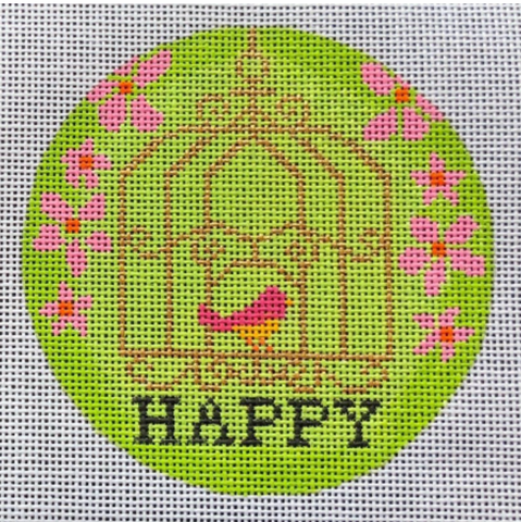 Nature: "Happy" Birdcage Ornament