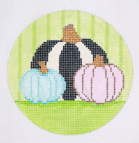 Nature: Hello Pumpkin Ornament - Green Stripes