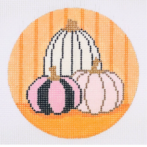 Nature: Hello Pumpkin Ornament - Orange Stripes