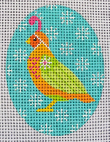 Nature: Quail - Teal Background