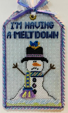 Snowman Meltdown Tag with stitch guide