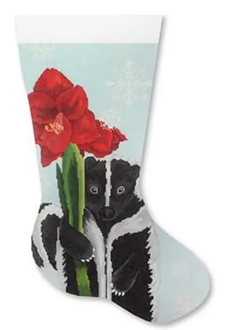 Scott Church Stocking - Skunk with Amaryllis