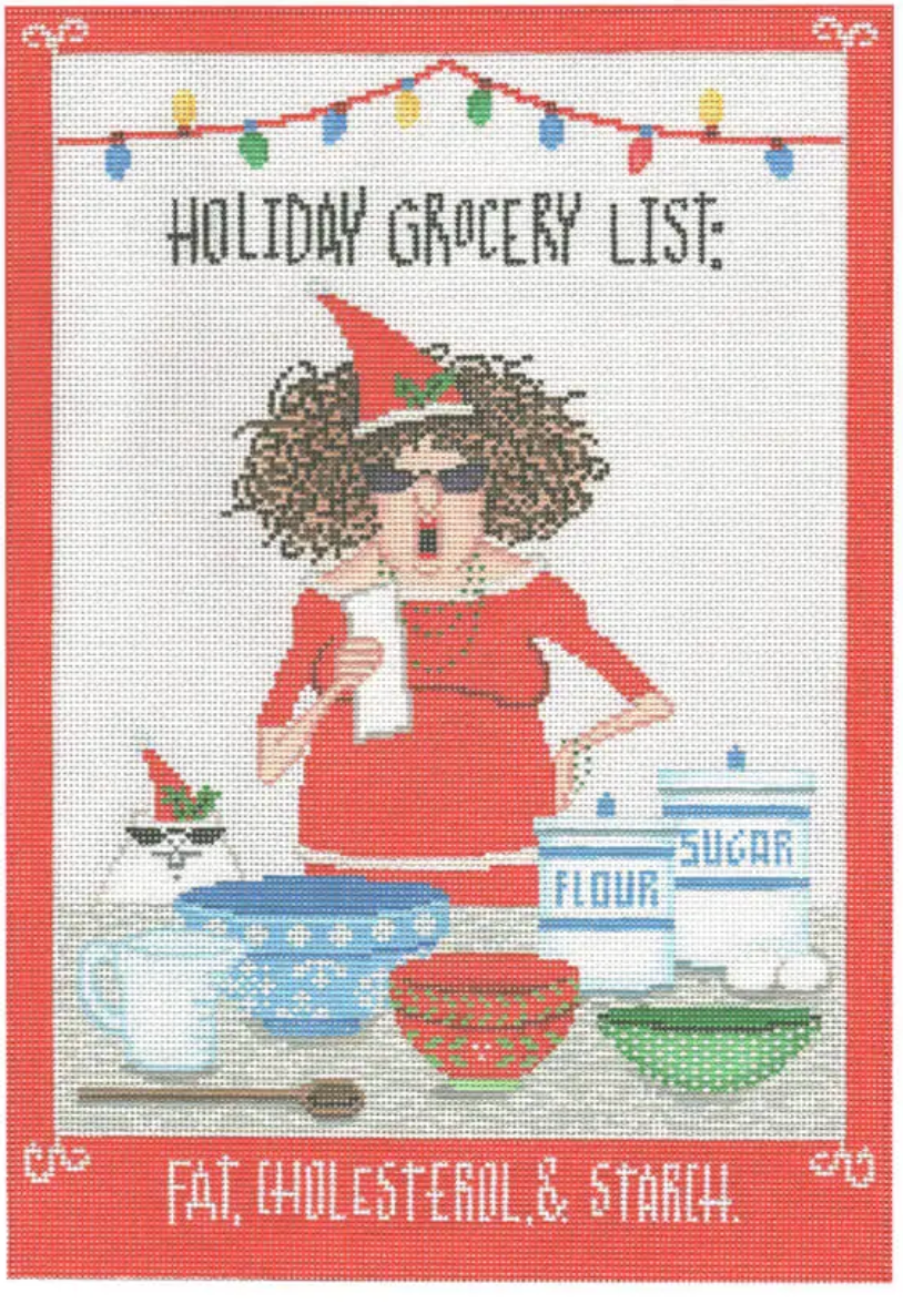 Leslie Murray Picture & Pillow - Holiday Grocery List