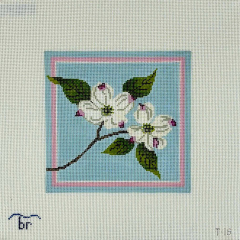 Pillow or Picture - White Dogwood Blossoms 18ct