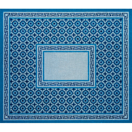 Tallis Bag: Blue Tiles & Greek Key