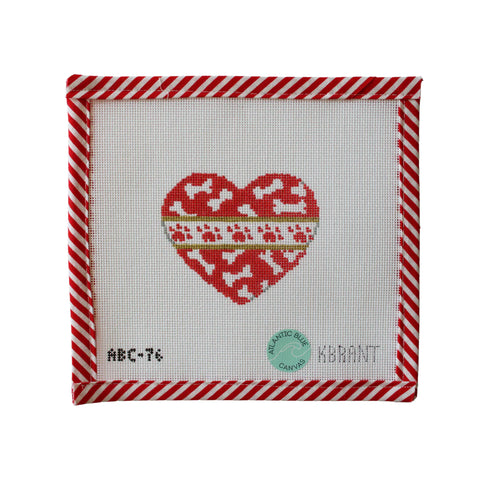 Paw Prints & Bones Heart