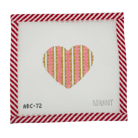 Pink & Gold Striped Heart