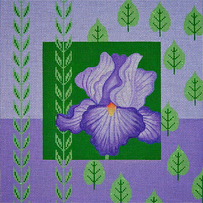 Vegetation: Purple Iris with Leaves