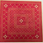 Pillow or Picture: Napoleon's Bee Companion Pillow, Josephine - Coral and Butter