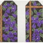 Eyeglass Case: Violets on black