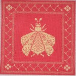 Pillow or Picture: Napoleon's Bee Pillow - Coral and Butter