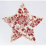 Star Tree Topper: Bill's Star - red & ivory 6"
