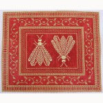 Pillow or Picture: Napoleon's Two-Bees Pillow - Coral and Butter