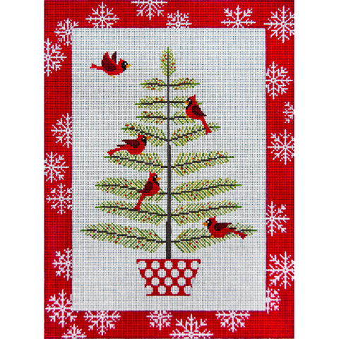 Christmas: Cardinals in a Pine Tree