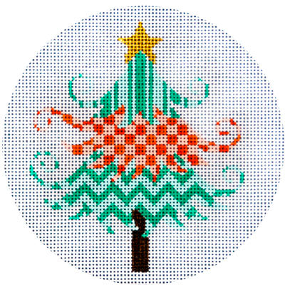 Christmas: Peach and Turquoise Christmas Tree