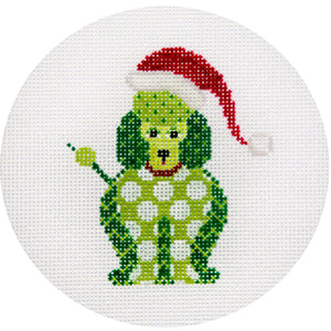 Christmas: Green Poodle with Spots