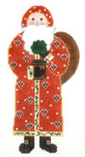 A-RED SANTA WITH TOPIARY  ORNAMENT